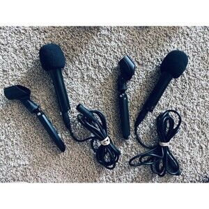 Audio-Technica ATR2100-USB Dynamic Microphones Lot of 2 w/ Stands & Cables